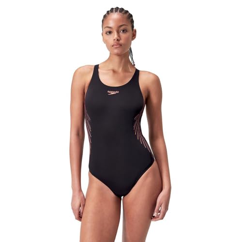 Speedo Womens Placement Muscleback Black, Plum Dandy, Siren - 40