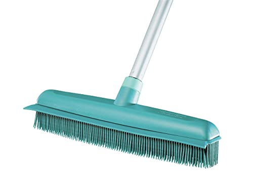 Leifheit Suprabesen mit hygienischen Borsten aus Naturkautschuk, Gummibesen für drinnen und draußen, Besen für Parkett, Steinböden sowie Teppich, Schrubber mit Wasserabziehkante