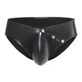 Rollenspiele Dessous PVC-, sexy, offen geschnittene Dreiecksshorts Übergröße Sexy(Schwarz,S)