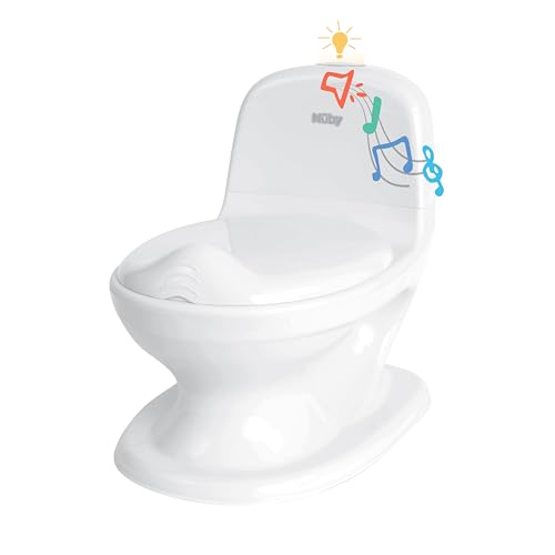 Nuby Dr. Talbot's - My Real Potty - Kinder Töpfchen mit Spülgeräusch - Toilettentrainer für Kinder - mit echtem Sound und Batterien sind im Lieferumfang enthalten - Toilette Weiß - 18+ Monate