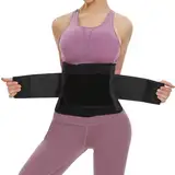 SIHOHAN Bauchweggürtel, Schwitzgürtel Fitness Gürtel, Verstellbarer Taille Trimmer Gürtel Fitnessgürtel, Waisttrainer Taillenformer, Bauchgürtel für Herren und Damen（Schwarz, M）