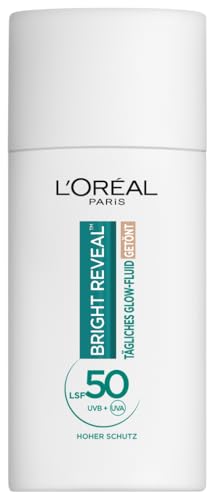 L'Oréal Tägliches Getönte UV Glow-Fluid mit LSF 50, Niacinamid + Glow-Pigmente, Anti-Pigmentflecken, Farbe: Light/Hell, Bright Reveal, 1 x 50 ml