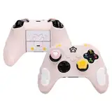 GeekShare Controller Skin Grips Set für Xbox Silikon Schutzhülle Kompatibel mit Xbox Series X Controller mit 2 Thumb Grip Caps und 2 Stickern - Star Wings Series - Pink