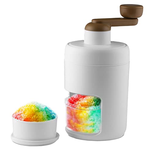 Ahosoutly Rasierte Eismaschine, Schneekegel-Maschine, Slushie-Maschine mit Edelstahl-Klingen für Eis, Schneekegel, Cocktail-Maschine, Kakigori, Bingsu, Hand-Eiszerkleinerer für Kinder und Erwachsene