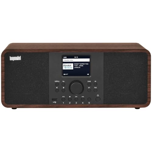 Imperial DABMAN i205 – Internetradio/DAB+ (2 × 15 Watt, Streamingdienste, Bluetooth, Webradio, UKW-Radio, Farbdisplay, App-Steuerung, Wecker) – Holzoptik