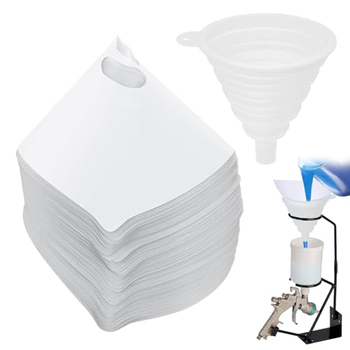 100 Stück Lacksieb,Resin Filter,Lackfilter,Farbsieb, 190 Micron Resin Filter,Einweg Farbe Papier Siebe,Für Autolack Lacksieb Wassertransferdruck With Cone Silicone Funnel Filter