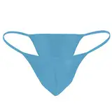 Bikini Thong Unterwäsche Briefs sexy Pouch Herren Unterhose Stretch Auswölbung Schnürkorsett (Blue, One Size)