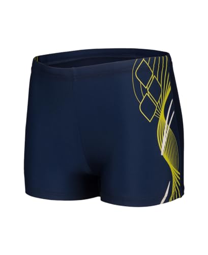 Arena Boy's Short Logo Swim Trunks, Navy-Soft Green-White, 10-11 Jahre