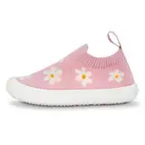 Jan & Jul Grafische Strickschuhe, atmungsaktive Sneaker (Baby, Kleinkind, kleines Kind), Grafische Strickschuhe: rosa Gänseblümchen, 6 Toddler