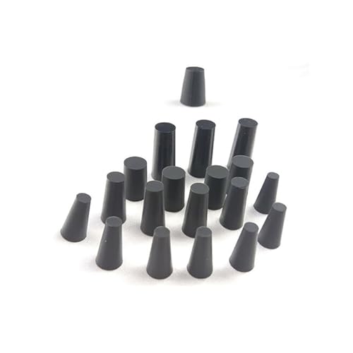 TULDYS Konischer Stopfen aus Silikonkautschuk, konisches Rohr, Abdecklochstopfen, Schwarze Stopfen, Endabdeckkappen, Hochtemperaturstopfen(4.5x8.5x16mm,10pcs)