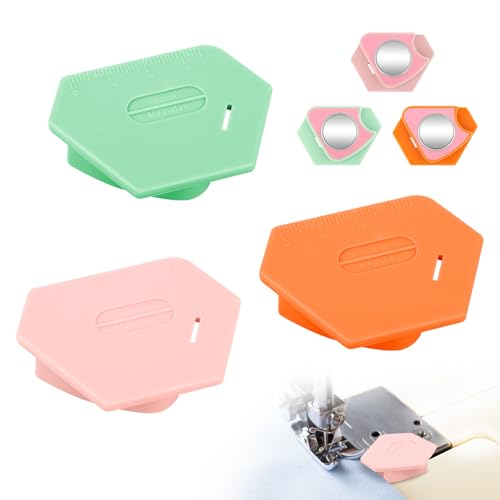 TNEDFOD 3 Stück Magnetische Nahtführungen mit Skala, Magnetischer Nahtführer, Nähmaschinen Zubehör, Magnetic Seam Guide für Präzises Nähen und Säumen, Abnehmbare Magnetische Nähzubehör für nähmaschine