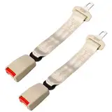 YUPDFGB Gurtschloss Adapter, 2 Stück Anschnaller Adapter Auto Safe Stecker, Universal Auto Safe Stecker, Clips Anschnaller Adapter Auto Verlängerung Autogurt Stecker für LKW Pkw Transporter(Beige)