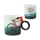 Winkee - Fahrrad Kaffeetasse - Stylische Keramiktasse mit Fahrradgriff I Fahrrad Kaffeebecher I Perfekt für Radfahrer & Kaffeeliebhaber