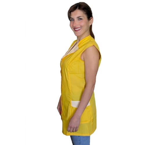 Arbeitskittel für Damen, Arbeitskittel für Arbeiter, Maestra, Reinigungsunternehmen, Schürze für Obst, Gastronomie, gelb, XL