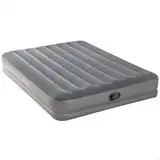 Intex 64114 - Luftbett Selbstaufblasend Doppelbett Dura-Beam Prestige Mid-Rise, mit integrierter USB-Elektropumpe, Geeignet für 2 Person, PVC, Grau, 152x203x30 cm