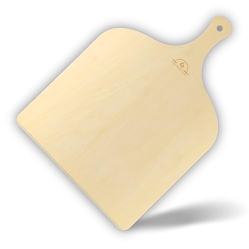 Leo and Gio Pizzaschieber für Pizzastein, Pizzaschaufel, Schneidebrett aus Holz, Pizza Schaufel für Backofen und Grill, Peel für Pizzawender, Zubehör für Küche, Schneidebrett (1, M 30 X 42)