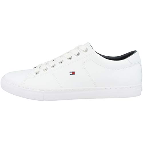 Tommy Hilfiger Herren Cupsole Sneaker Essential Leather Schuhe, Weiß (White), 43 EU