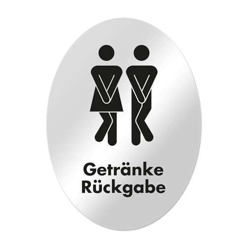 WC Aufkleber Getränke-Rückgabe in schwarz silberI Unisex Tür-Aufkleber I dv_1378