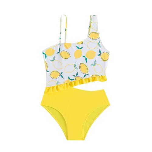 Mädchen Monokinis Sommer Moden Druck Einteiliger Badeanzug Teenager Kinder Schwimmanzug Wassersport Bikini Sets Mädchen Kleinkind Strand Badebekleidung Rüschen Bikini Oberteil Bademode 5-14 Jahre