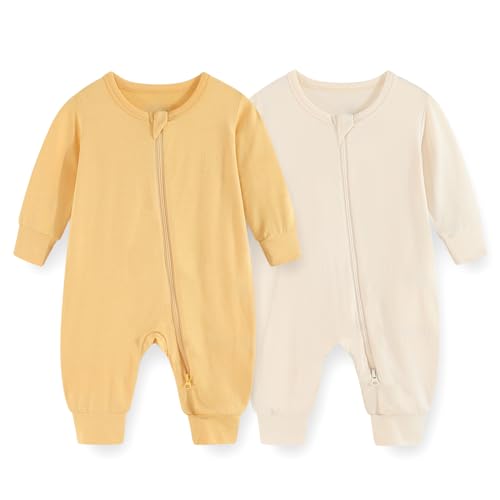 JELYLOVE Unisex Langarm Baby Jungen Mädchen Spieler 0-24 Monate 95% Rayon aus Bambus 5% Elasthan Neugeborene Bekleidung