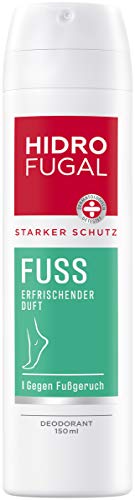 Hidrofugal Fuss Spray (150 ml), zuverlässiger Schutz vor stark schwitzenden Füßen und Fußgeruch, Fußdeo mit Menthol & angenehm frischem Duft