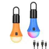 Campinglampe Aufladbar, Lepro Camping Zubehör Camping lampe Zeltlampe Glühbirne Notlicht, 7 Leuchtmodi, 2 Stück für Camping Abenteuer Angeln Garage Notfall Stromausfall