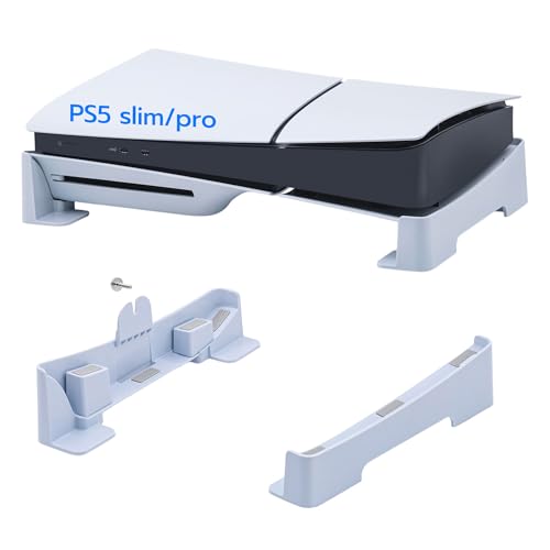 Mcbazel PS5 Pro/ PS5 Slim Horizontaler Ständer für PS5 Slim/Pro Disc/Digitale Editione Playstation 5 Halterung Liegend kompatibel mit Playstation 5 Slim/Pro Digital/UHD-Konsole