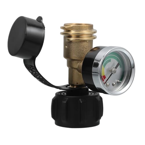 Abaodam Tankadapter mit Druckanzeige Gasgrillregler für Wohnmobile Campingkocher und BBQ Vielseitig Einsetzbar für Sichere Gasnutzung und Schnelle Einrichtung