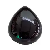 Schwarzer Obsidian-Cabochon, 66 Karat, Birnenform, 35 x 27 x 11 mm, handgefertigter natürlicher Obsidian-Edelstein, 35x27x11mm, Edelstein, Schwarzer Obsidian