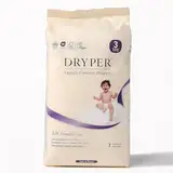 DRYPER Baby Windeln Größe 3 (6-11kg / 13-24 lbs), 12H Auslaufschutz, 3D Auslaufschutz, Nässeindikator, ultradünner weicher absorbierender Kern, hypoallergen für empfindliche Haut, tragbar, 7 Windeln