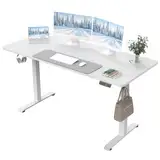 Devoko Höhenverstellbarer Schreibtisch 180 x 80, Stabiler Schreibtisch Höhenverstellbar Elektrisch 74-133cm mit 3-stufige, Standing Desk mit Memory Control für Büro und Zuhause (Weiß)