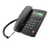AMSLSIU Festnetztelefon mit Anrufbeantworter, schnurgebundenes Tischtelefon für Zuhause/Hotel/Büro mit Einstellbarer Lautstärke, ABS Telefone, Gegensprechanlage, Schwarz