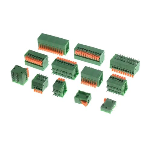 10 Stück 2,54 mm Pitch KF141V KF141R Push-in-Federschraubenloser Klemmenblock gerader/gebogener Fuß 1/2/3/4/5/6/7/8/9/10P Leiterplattenstecker(KF141R,SPRING TYPE_10PCS_10P)