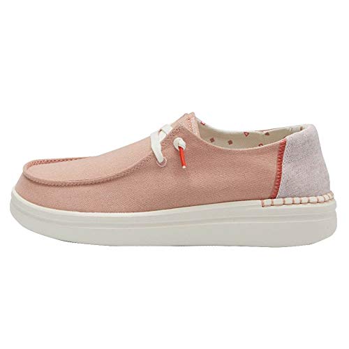 Hey Dude Wendy Damen-Freizeitschuhe, Mokassin-Stil, Leichter Komfort, ergonomische Einlegesohle aus Memory-Schaum, entworfen in Italien und Kalifornien, Chambray Rose, 42 EU