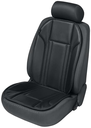 Walser Premium Auto-Sitzaufleger Ravenna, Auto-Sitzauflage, Sitzschoner-PKW universal, Autositzschoner aus Kunstleder, Auto-Schutzunterlage schwarz