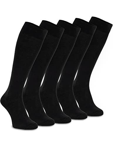 OCERA 5 Paar Kniestrümpfe für Damen & Herren (unisex) in Schwarz 43/46