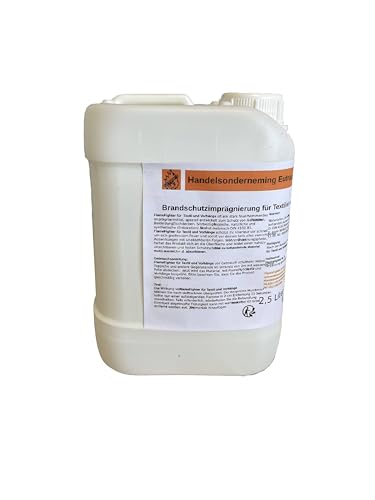 FlameFighter - 2,5 Liter Brandschutzimprägnierung für Textilien und Vorhänge - Brandschutzmittel -Brandausbreitungstest bestanden - Brandschutzklasse 1 - DIN 4102 B1 möglich
