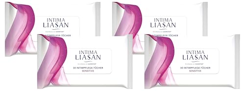 Intima Liasan by Sagrotan Intimpflege-Tücher Sensitive, Seifenfrei und Alkoholfrei, 30 Stück (Packung mit 4)