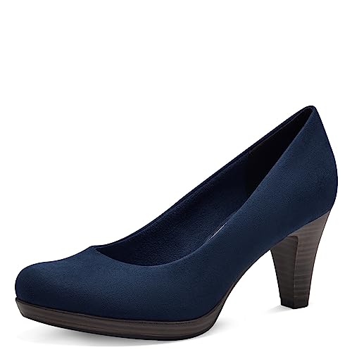 MARCO TOZZI Damen Pumps Vegan Elegant, Blau (Navy), 41 EU
