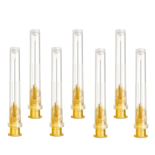 100 Stück 25G x 1" (0,5mm x 25mm) Edelstahl Abgabe Tube für Nachfüllflüssigkeiten,einzeln verpackt,Nachfüllröhrchen für Industrie,Wissenschaftslabore,Haushalt,Hobby,flüssiges Öl,Klebstoff