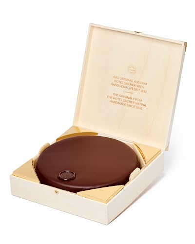 Original Sacher-Torte Small | 16 cm Durchmesser | 6 Portionen | Schokoladentorte mit Aprikosenmarmelade | 2 Marmeladenschichten | Süßes Meisterwerk