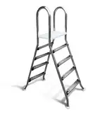 SAXONICA Poolleiter Classic 120/120 cm I 2 x 4-stufig I V2A Edelstahl Leiter Treppe