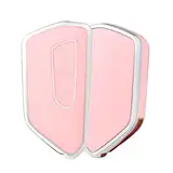 OFF WE GO Autoschlüssel Hülle für VW Golf 8 Schlüsselhülle Cover für Seat Leon MK4 Tarraco Ateca Skoda Octavia 2020 Cupra 3 Tasten TPU Auto Schlüssel Hülle Damen Männer Schlüsselgehäuse, Rosa Silber