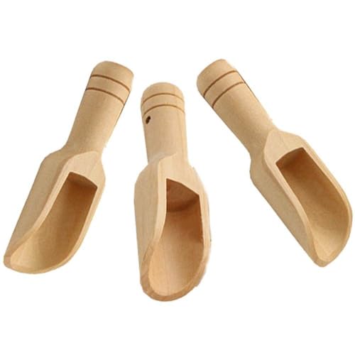 Lpitoy 3 Stück Mini-holzlöffel, Badesalzschaufeln, Mini-bambuslöffel Für Badesalz, Salzlöffel, Natürliche Schaufel Für Süßigkeiten, Honig, Gewürze, Zucker, Tee, Pulver, EIS