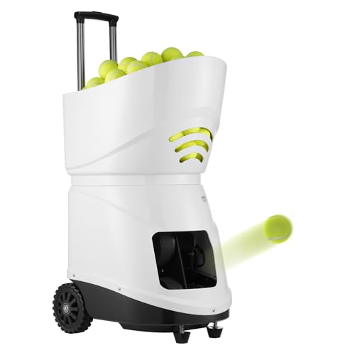 VEVOR Tennisballmaschine, automatischer tragbarer Tennisballwerfer, Übungswerfer für 150 Bälle, Tennistraining, 5 Motoren, Multimodus-Übungen, über 2 Stunden Spielzeit, wiederaufladbarer Akku