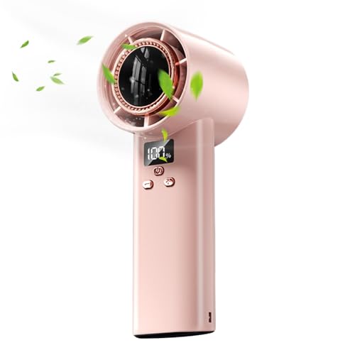 Digital Display Turbo - Wiederaufladbarer Handlüfter Mit LED -Display, Ruhige 100 -Geschwindigkeit Turbo Blower | Ruhiger Handheld -Lüfter, Tragbares Kühlgericht Für Reisen Im Freien, Camping, Sportve