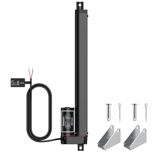 Justech Linear Actuator 300mm/12in Linearantrieb 1500N/330 LBS IP65 10mm/s Motor Lineartechnik Aktuatoren Linearmotor Verstellantrieb Toröffner hubzylinder mit CE & RoHS 12V DC Electric Motor DIY