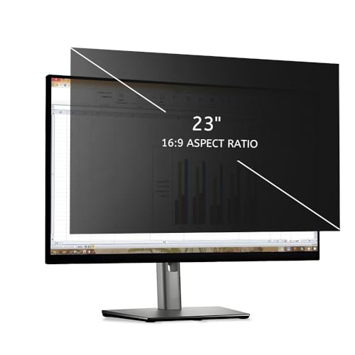 MOBDIK Abnehmbarer Computer Blickschutzfolie 23 Zoll für 16:9 Monitor, Anti Glare Blaulicht Filter, Anti-Spy, Augenschutz