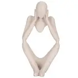 Natudeco Harz-Denker-Skulptur, Sandstein, Menschen, nachdenkliche Figur, nordische abstrakte Kunstwerke, Handwerkssammlung, Einweihungsdekorationen für Zuhause, Büro, Bücherregal, Desktop