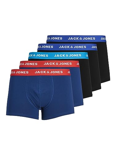 JACK & JONES Herren Jaclee Trunks 5 Pack Boxershorts, Surf The Web, XL EU